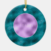 Blauwgroen Zeemeermin Sparkle Keramisch Ornament (Voorkant)
