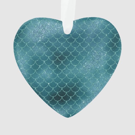 Blauwgroen Zeemeermin Sparkle Ornament (achterkant)