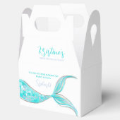 Blauwgroen zeemeermin staart thema verjaardagsguns bedankdoosjes (Geopend)