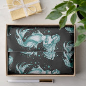 Blauwgroen zeemeermin tissuepapier (Geschenk)