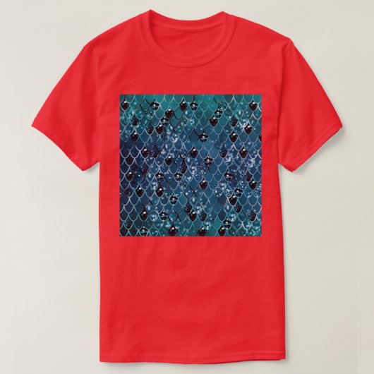 Blauwgroen zeemeerminnen Glam 2 Faux Glitter giny T-shirt (Design voorkant)