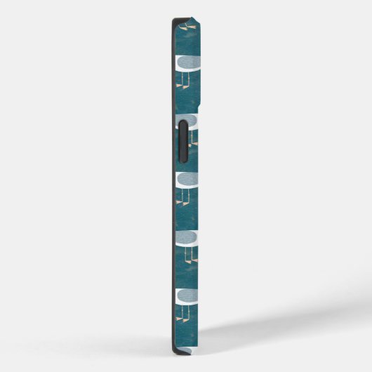 Blauwgroen zeemleder Case-Mate iPhone case (Achterkant / Rechts)