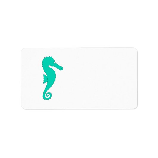 Blauwgroen zeepaardje etiket (Voorkant)