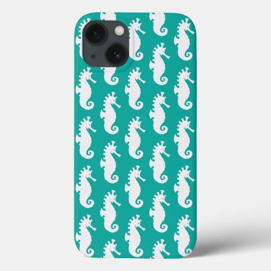 Blauwgroen zeepaardpatroon 1 Case-Mate iPhone case (Achterkant)