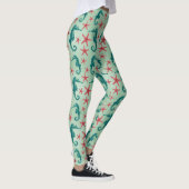Blauwgroen zeepaardpatroon 2 leggings (Rechts)
