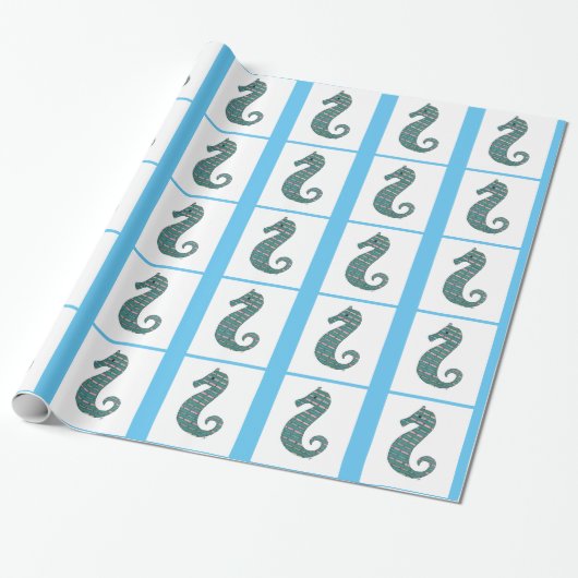 Blauwgroen zeepijppapier cadeaupapier (Uitgerold)