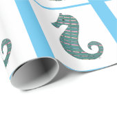 Blauwgroen zeepijppapier cadeaupapier (Rol Hoek)