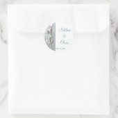 Blauwgroen zeeschelpen Pearl Beach bruiloft gunst Ronde Sticker (Tas)