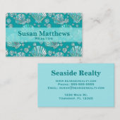 Blauwgroen zeeschelpen, schelpen, turkooizen achte visitekaartje (Voorkant / Achterkant)