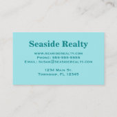 Blauwgroen zeeschelpen, schelpen, turkooizen achte visitekaartje (Achterkant)