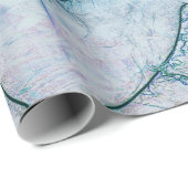 Blauwgroen Zeesoorten van de Zeeën van de Zeemeerm Cadeaupapier (Rol Hoek)