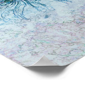 Blauwgroen Zeesoorten van de Zeeën van de Zeemeerm Poster (Hoek)