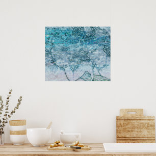 Blauwgroen Zeesoorten van de Zeeën van de Zeemeerm Poster