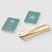 Blauwgroen zeester bruiloft hand fans handwaaier (Niet-gemonteerd)