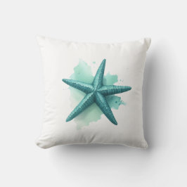 Blauwgroen Zeester Strand Nautische Kust Sealife Kussen