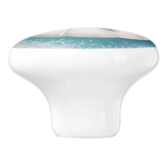 Blauwgroen zeesterren en Zanddollarstrand Keramische Knop (Zijkant)