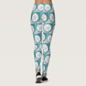 Blauwgroen zeesterren en Zanddollarstrand Leggings (Achterkant)