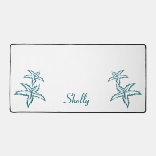 Blauwgroen zeesterren persoonlijk bureaumat (Voorkant)