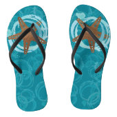 Blauwgroen zeesterren Teenslippers (Voetbed)