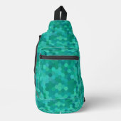 Blauwgroen zeshoeken sling bag (Voorkant)