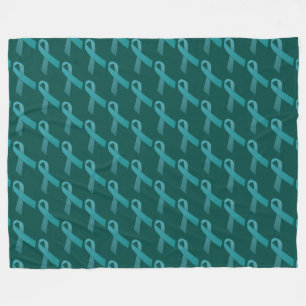 Blauwgroen zijbalkpatroon fleece deken