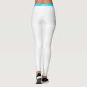 Blauwgroen zijstreep witte Leggings - uw kleuren (Achterkant)