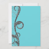 Blauwgroen Zilver Glitter Swirl Sweet 16 Birthday Kaart (Achterkant)