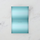 Blauwgroen & Zilver Tiara Sweet 16 Dank u kaart (Binnen)