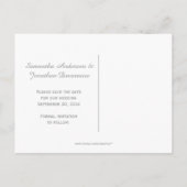 Blauwgroen Zilver Wervelingen Save the Date Aankondigingskaart (Achterkant)