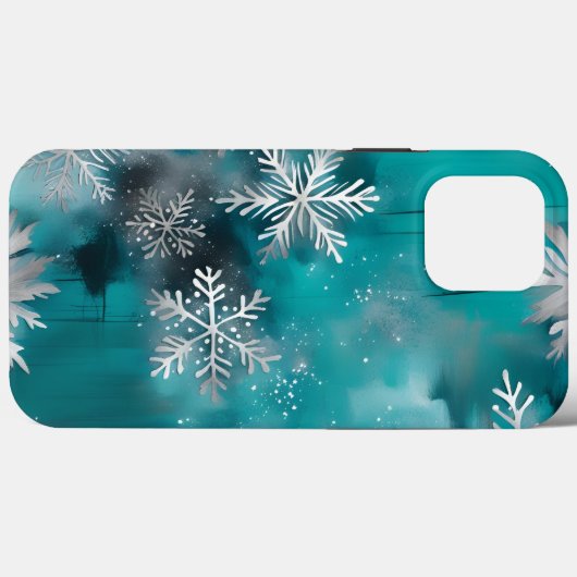 Blauwgroen zilver wit kerst telefoon geval Case-Mate iPhone case (Achterkant (horizontaal))