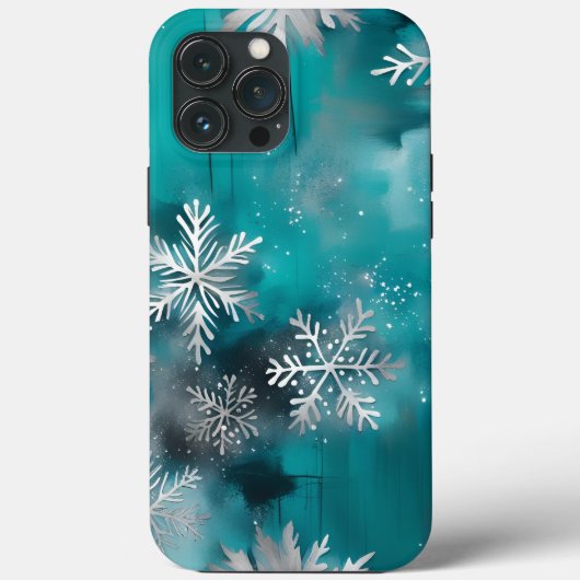 Blauwgroen zilver wit kerst telefoon geval Case-Mate iPhone case (Achterkant)