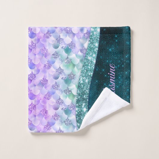 Blauwgroen zilverappelmolen bad handdoek (Wasdoekje)