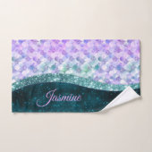 Blauwgroen zilverappelmolen bad handdoek (Handdoek)