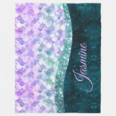 Blauwgroen zilverappelmolen fleece deken (Voorkant)