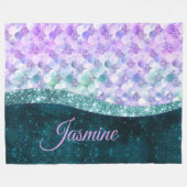 Blauwgroen zilverappelmolen fleece deken (Voorkant (Horizontaal))