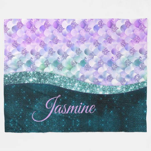 Blauwgroen zilverappelmolen fleece deken (Voorkant (Horizontaal))