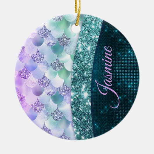 Blauwgroen zilverappelmolen keramisch ornament (Voorkant)