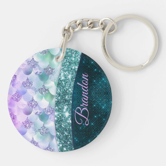 Blauwgroen zilverappelmolen sleutelhanger (Achterkant)