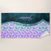 Blauwgroen zilverappelmolen strandlaken (Voorkant)