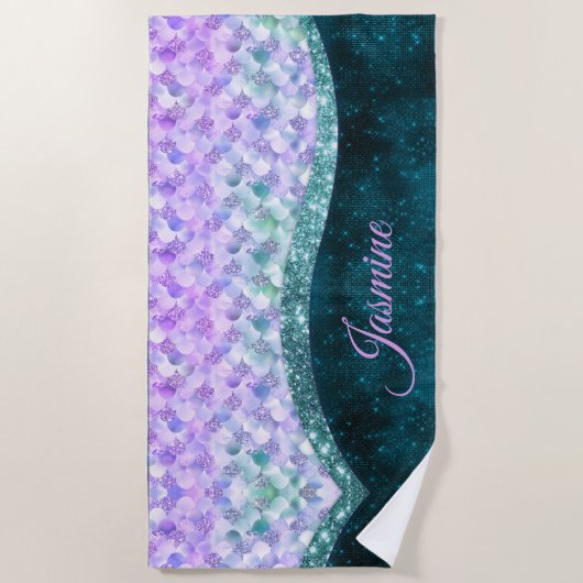 Blauwgroen zilverappelmolen strandlaken (Voorkant)