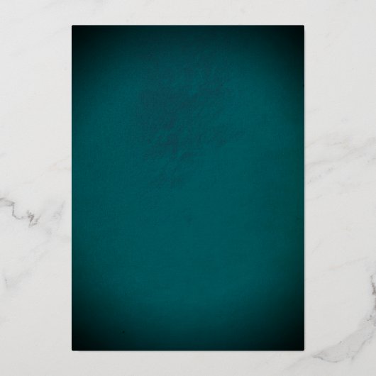 Blauwgroen Zilveren Bloemen Scroll Masquerade Quin Folie Uitnodiging (Achterkant)