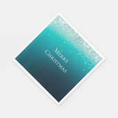 Blauwgroen zilveren Confetti Servet (Hoek)