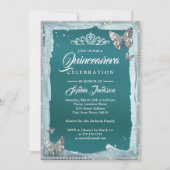 Blauwgroen zilveren diamantvlinder kaart (Voorkant)