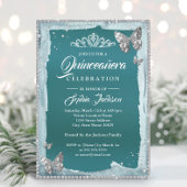 Blauwgroen zilveren diamantvlinder kaart