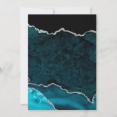 Blauwgroen zilveren glitter Agate Geode Wedding Kaart (Achterkant)