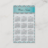 Blauwgroen Zilveren Glitter Zigzag Pocket 2019 Kal Visitekaartje (Achterkant)