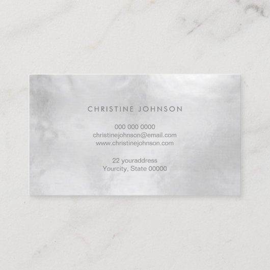 blauwgroen zilveren lotus visitekaartje (Achterkant)