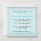 Blauwgroen Zilveren Zebra Noite Ribbon & Joodse Bo Kaart (Achterkant)