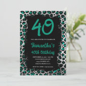 Blauwgroen zilverlak Geschilderd zwart 40e verjaar Kaart (Staand voorkant)