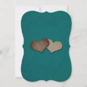 Blauwgroen Zonnebloem Burlap Hearts String Lights  Kaart (Achterkant)